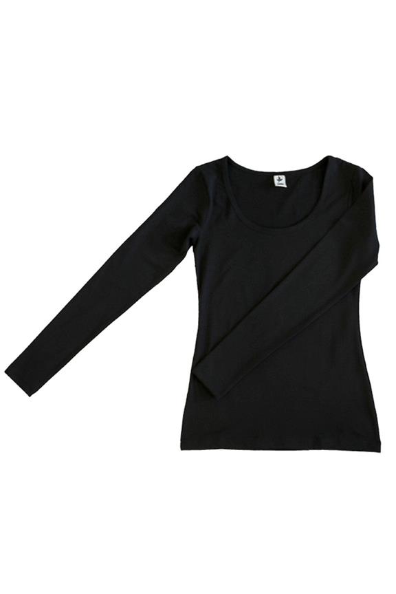 Shirt Lange Mouw Stretch Zwart via Shop Like You Give a Damn