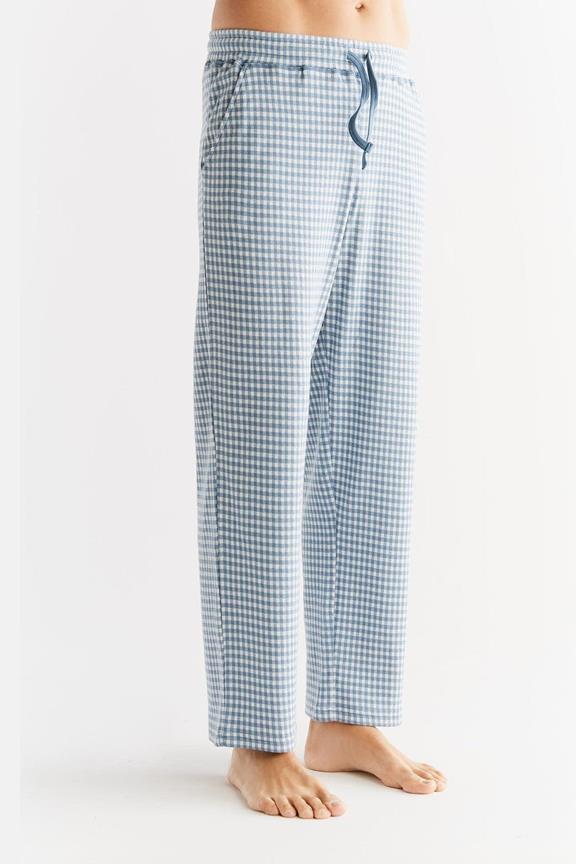 Broek Homewear Plaid Denim Blauw/Natuurlijk via Shop Like You Give a Damn