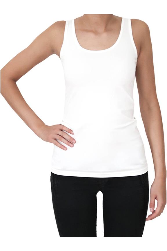 Tanktop Ondershirt Stretch Natuurlijk Wit via Shop Like You Give a Damn