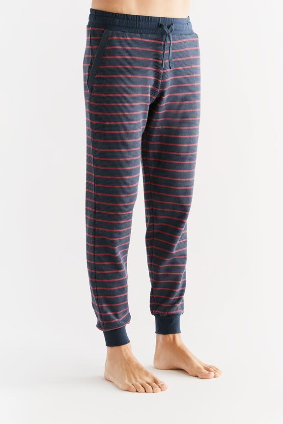 Broek Wafel Breiwerk Indigoblauw/Roze from Shop Like You Give a Damn