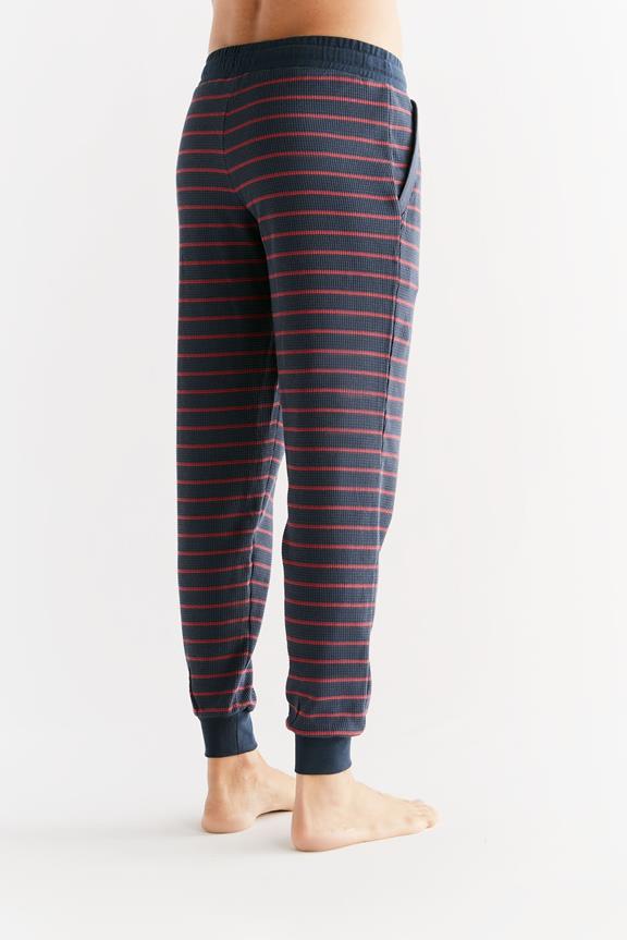 Broek Wafel Breiwerk Indigoblauw/Roze from Shop Like You Give a Damn