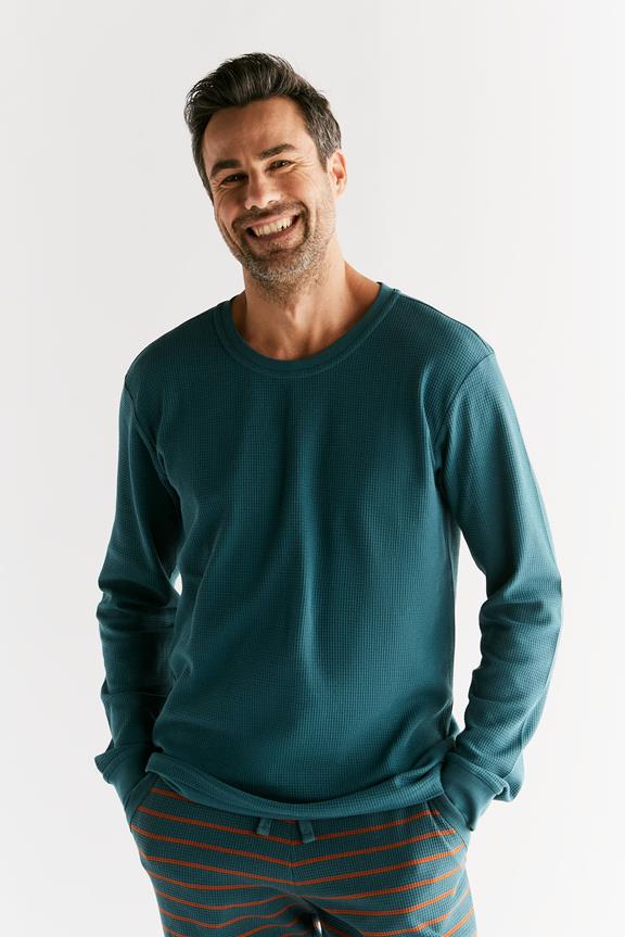 Shirt Lange Mouwen Wafel Breisel Tanne Groen via Shop Like You Give a Damn