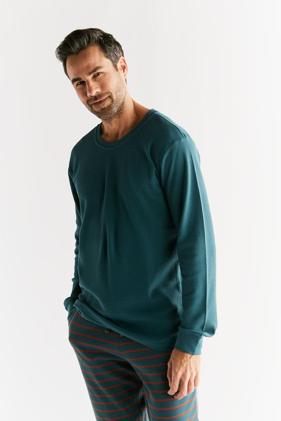 Shirt Lange Mouwen Wafel Breisel Tanne Groen from Shop Like You Give a Damn