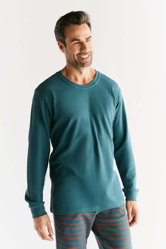 Shirt Lange Mouwen Wafel Breisel Tanne Groen from Shop Like You Give a Damn