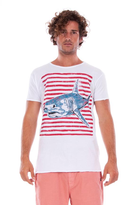 T-Shirt Shark White via Shop Like You Give a Damn