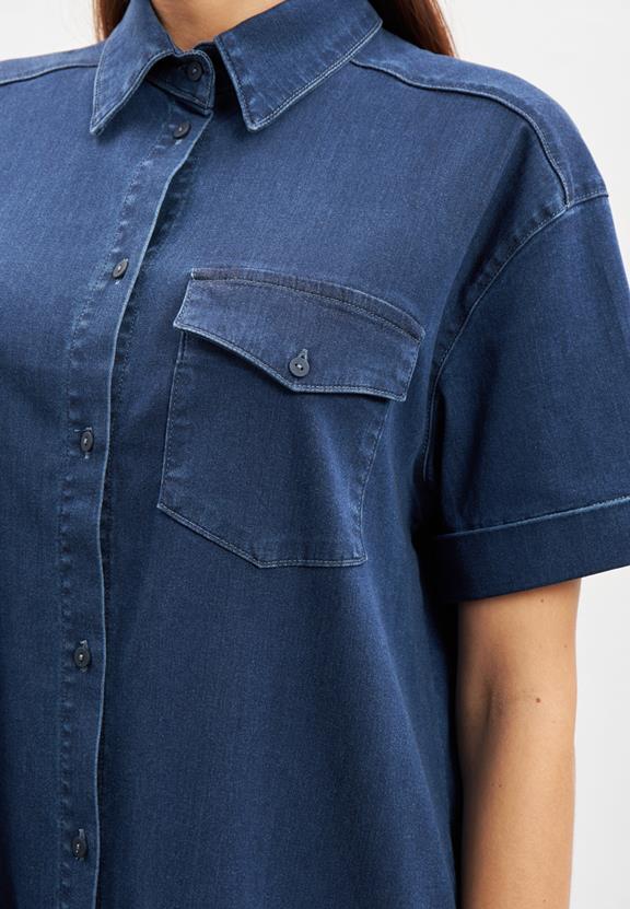 Denim Shirtjurk Utta Oversize Ss Medium Blauw Denim from Shop Like You Give a Damn
