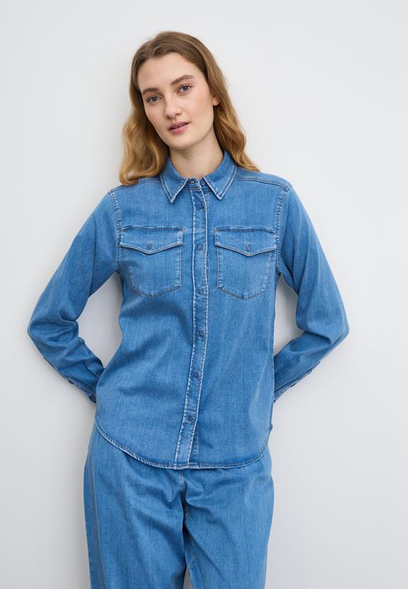 Denim Shirt Vitta Ls Gewassen Blauwe Denim via Shop Like You Give a Damn