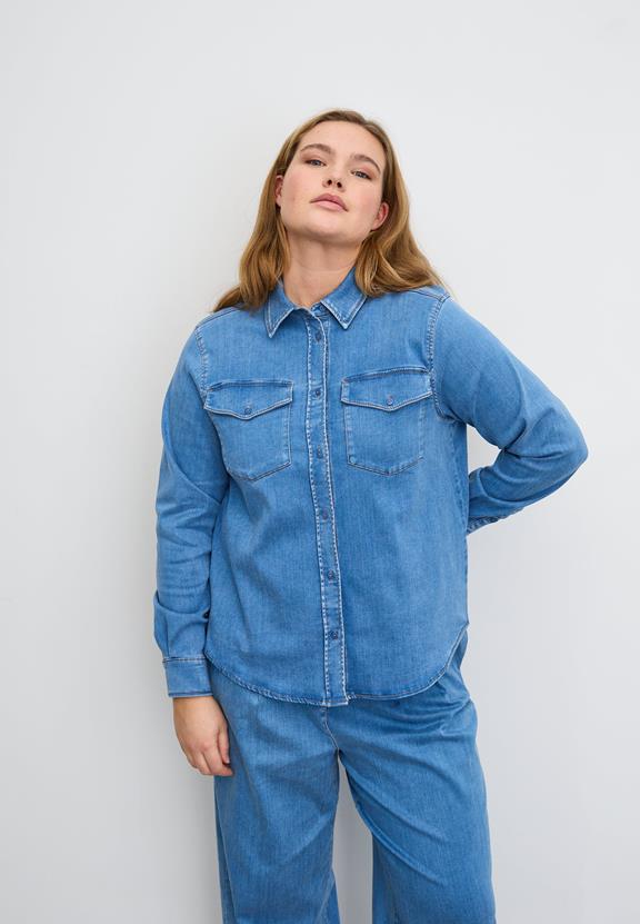 Denim Shirt Vitta Ls Gewassen Blauwe Denim from Shop Like You Give a Damn