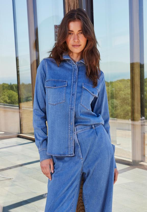 Denim Shirt Vitta Ls Gewassen Blauwe Denim from Shop Like You Give a Damn
