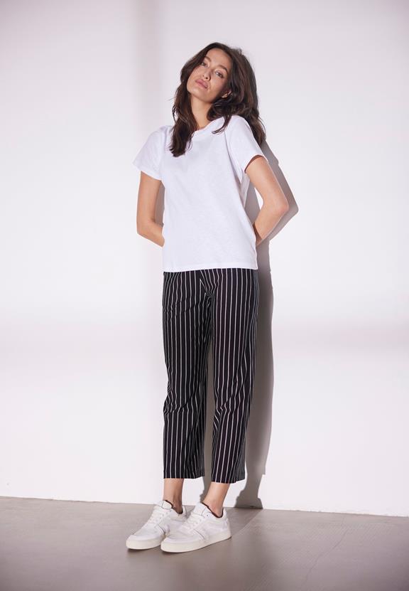 Losse Broek Crop Jersey Donna Zwarte Streep via Shop Like You Give a Damn