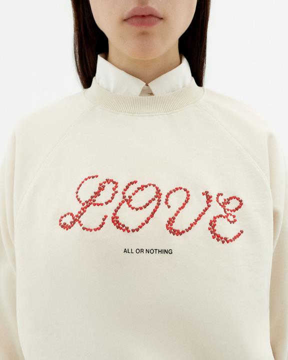 Sweatshirt Bonnie Wit Liefde Hart CrÃ¨me from Shop Like You Give a Damn