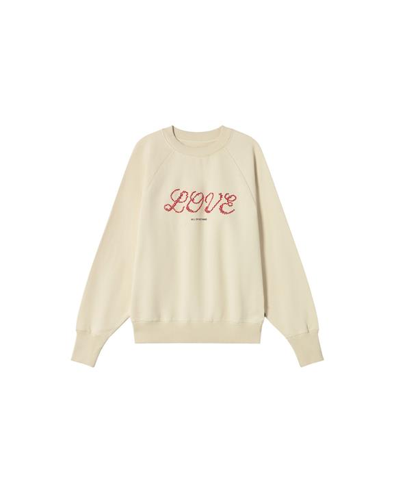 Sweatshirt Bonnie Wit Liefde Hart CrÃ¨me from Shop Like You Give a Damn