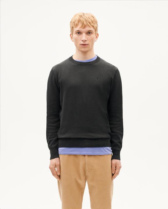 Trui Gebreid Orlando Donkerblauw via Shop Like You Give a Damn