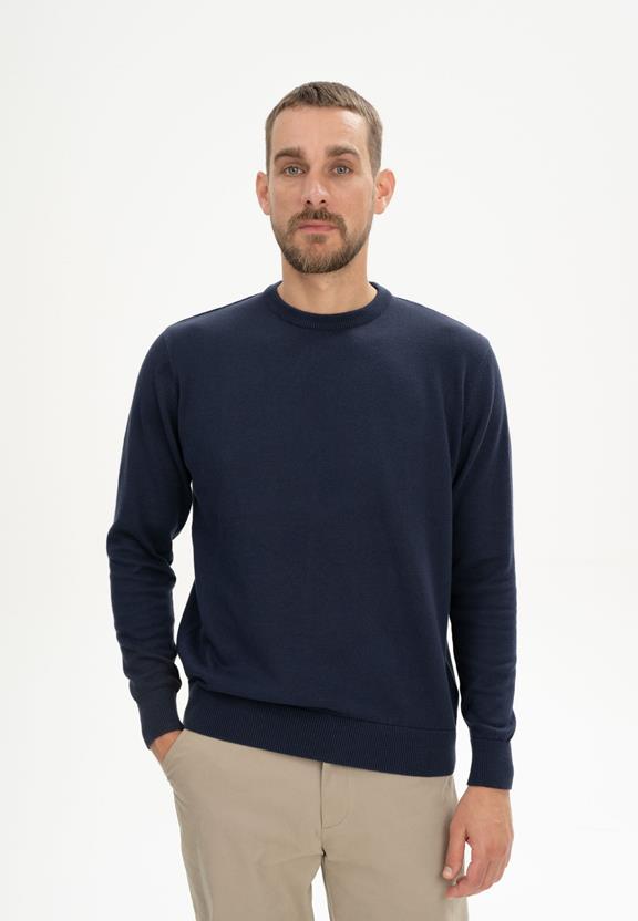 Trui Fijn Gebreid Himal Marineblauw via Shop Like You Give a Damn