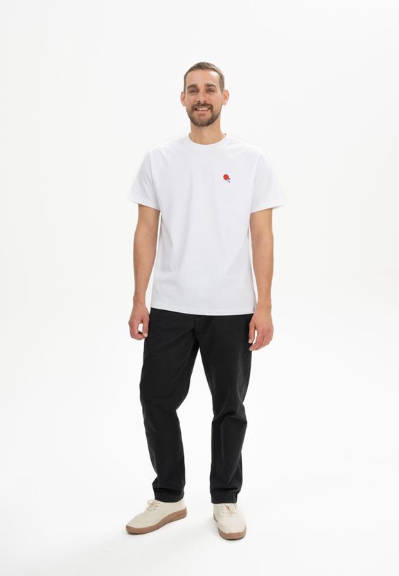 T-Shirt Heavy Pravin Borduurwerk Wit / Pingpong from Shop Like You Give a Damn