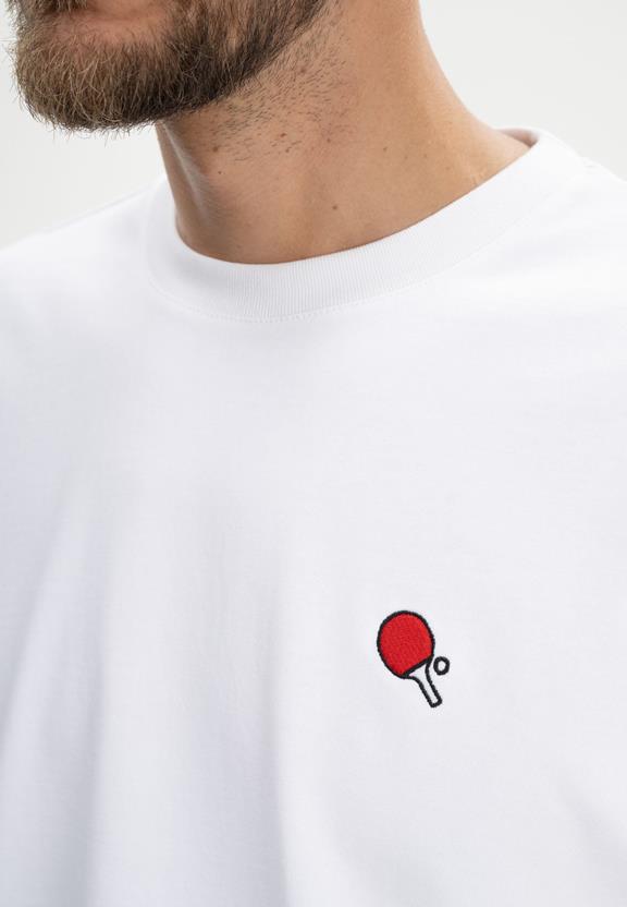 T-Shirt Heavy Pravin Borduurwerk Wit / Pingpong from Shop Like You Give a Damn