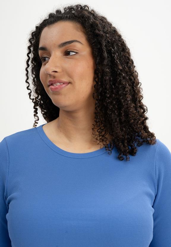 Geribbeld Shirt Lange Mouw Mehar Lagoon Blue from Shop Like You Give a Damn
