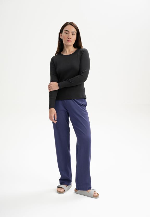 Geribbeld Shirt Lange Mouw Mehar Zwart from Shop Like You Give a Damn