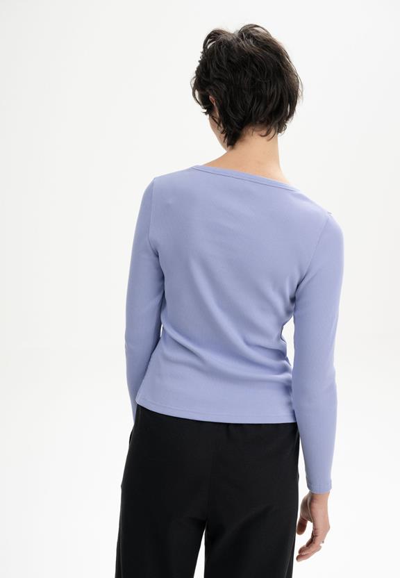 Geribbeld Shirt Lange Mouw Mehar Forgetmenot Lichtblauw from Shop Like You Give a Damn