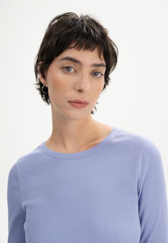 Geribbeld Shirt Lange Mouw Mehar Forgetmenot Lichtblauw from Shop Like You Give a Damn
