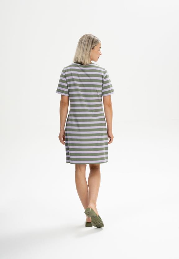 T-Shirtjurk Darsha Tijmgroen / Krokus Gestreept Paars from Shop Like You Give a Damn