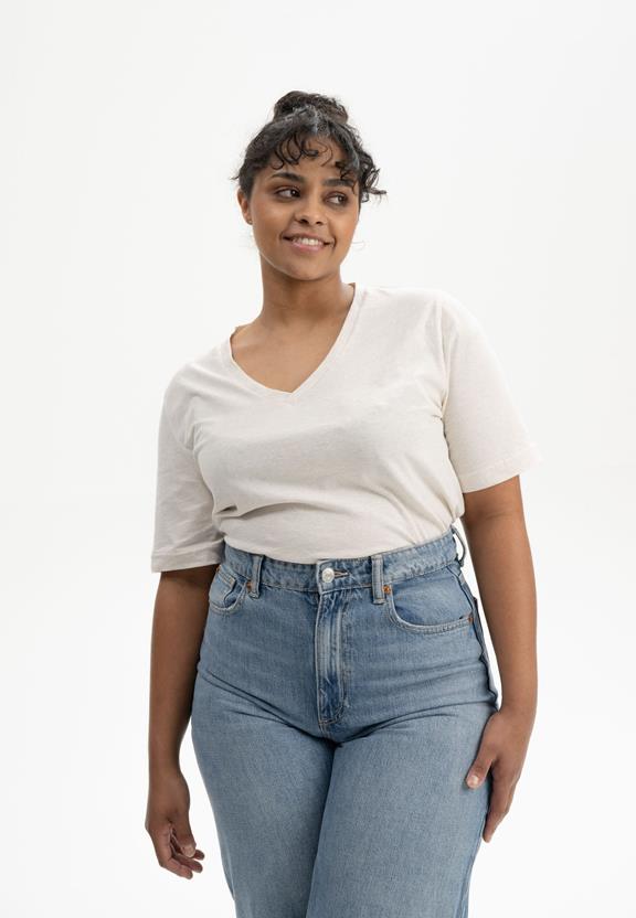 T-Shirt V-Hals Ankita CrÃ¨me Melange from Shop Like You Give a Damn