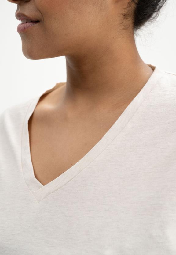T-Shirt V-Hals Ankita CrÃ¨me Melange from Shop Like You Give a Damn