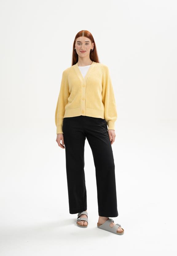 Ribgebreide Cardigan Bhuma Buttercup Melange Geel from Shop Like You Give a Damn