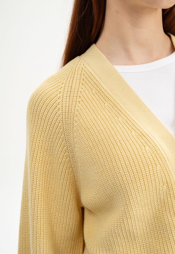 Ribgebreide Cardigan Bhuma Buttercup Melange Geel from Shop Like You Give a Damn
