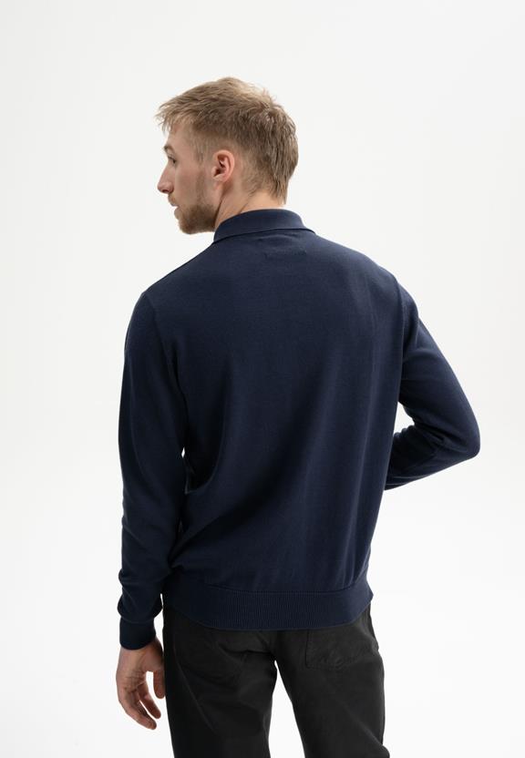 Gebreid Poloshirt Harish Marineblauw from Shop Like You Give a Damn
