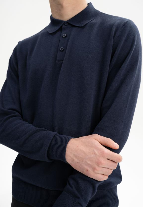 Gebreid Poloshirt Harish Marineblauw from Shop Like You Give a Damn