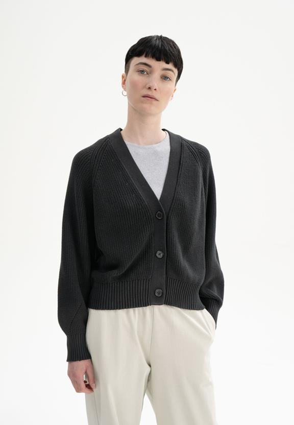 Ribgebreide Cardigan Bhuma Zwart from Shop Like You Give a Damn