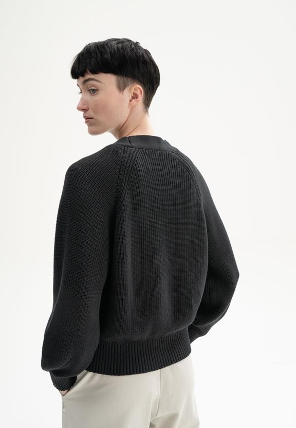 Ribgebreide Cardigan Bhuma Zwart from Shop Like You Give a Damn