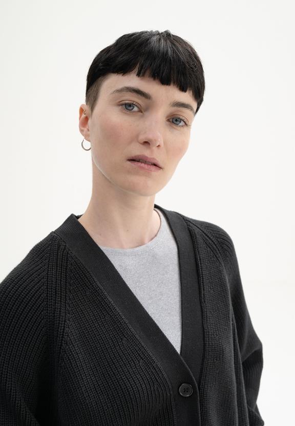 Ribgebreide Cardigan Bhuma Zwart from Shop Like You Give a Damn