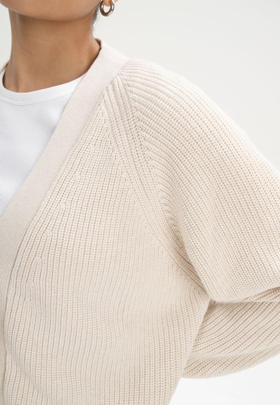 Ribgebreide Cardigan Bhuma CrÃ¨me Melange from Shop Like You Give a Damn