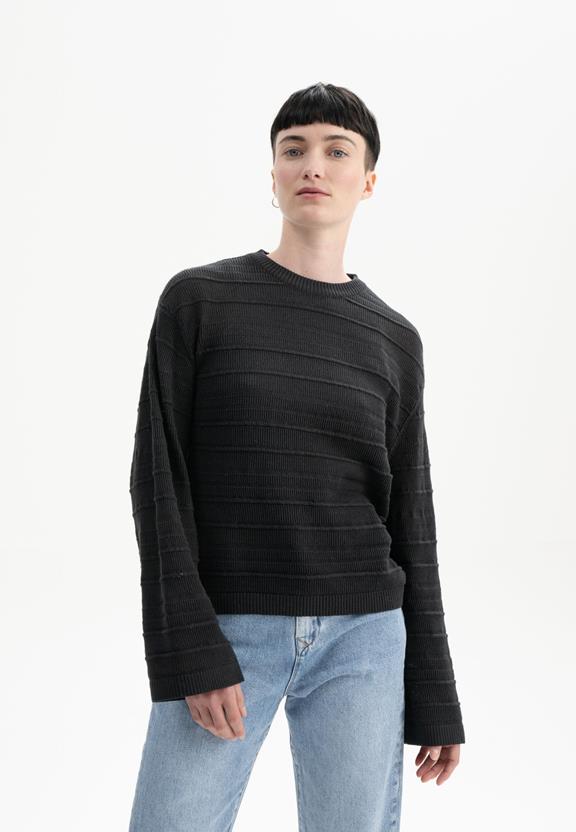 Gebreide Trui Met Structuur Jalidi Zwart from Shop Like You Give a Damn