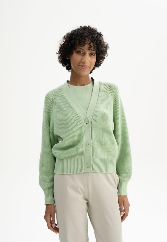 Ribgebreide Cardigan Bhuma Lente Melange Groen from Shop Like You Give a Damn