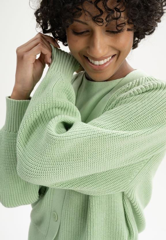 Ribgebreide Cardigan Bhuma Lente Melange Groen from Shop Like You Give a Damn