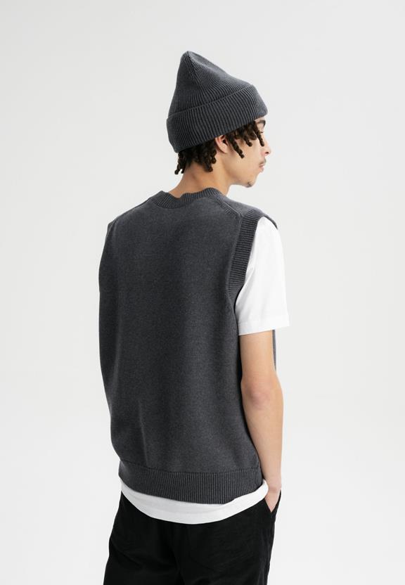 Gebreid Vest Lakesh Antraciet Melange Grijs from Shop Like You Give a Damn