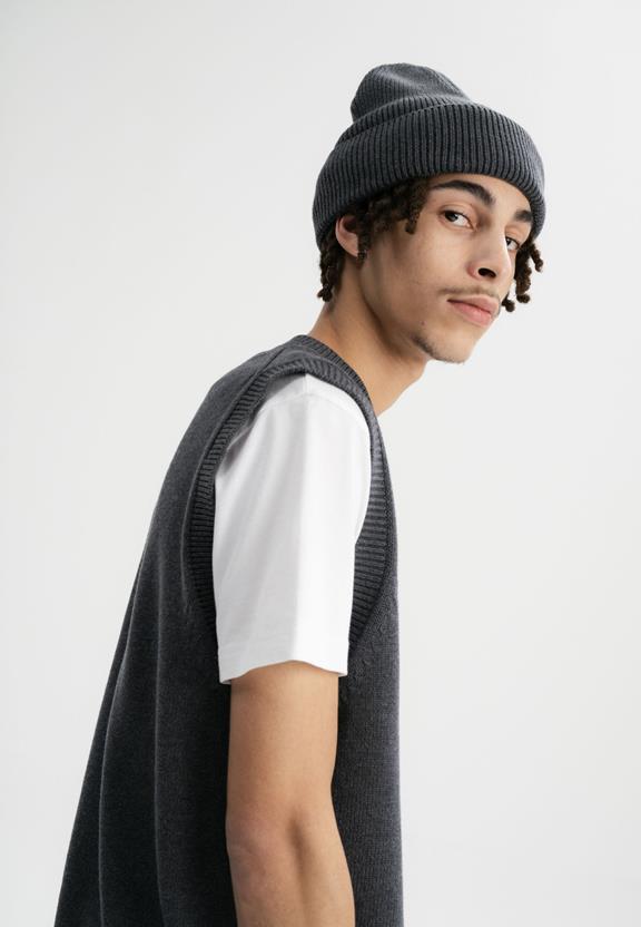Gebreid Vest Lakesh Antraciet Melange Grijs from Shop Like You Give a Damn
