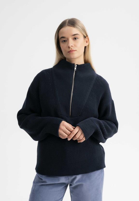 Troyer Rib Gebreid Kimaya Marineblauw via Shop Like You Give a Damn