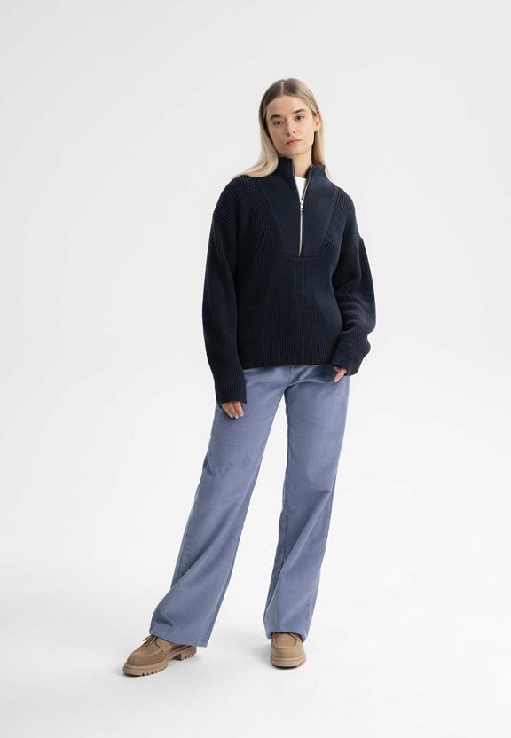 Troyer Rib Gebreid Kimaya Marineblauw from Shop Like You Give a Damn