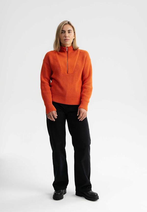 Troyer Ribgebreid Kimaya Oranje Baksteen from Shop Like You Give a Damn