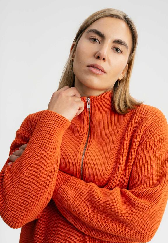 Troyer Ribgebreid Kimaya Oranje Baksteen from Shop Like You Give a Damn