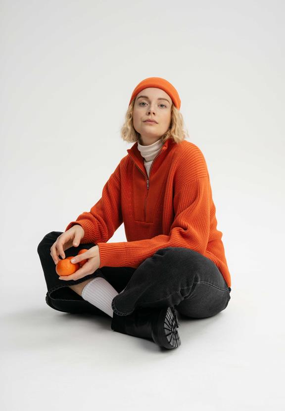 Troyer Ribgebreid Kimaya Oranje Baksteen from Shop Like You Give a Damn