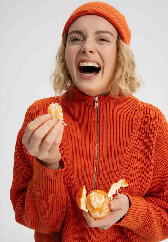 Troyer Ribgebreid Kimaya Oranje Baksteen from Shop Like You Give a Damn