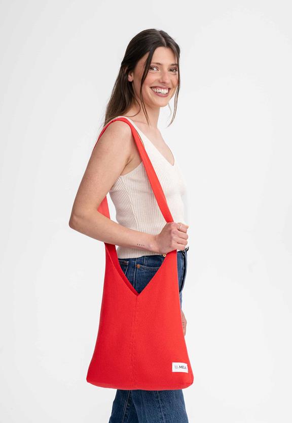 Tas Unisex Jacquard Brei Rajrupa Poppy Red from Shop Like You Give a Damn