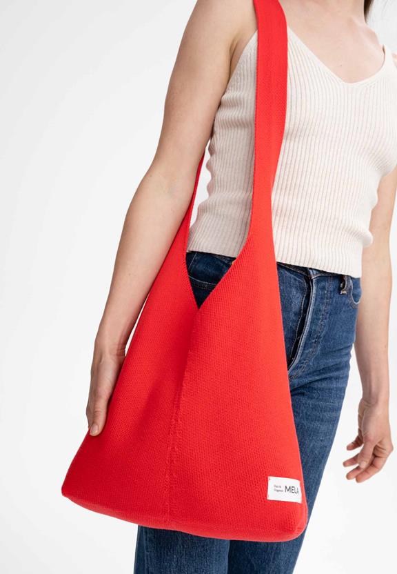 Tas Unisex Jacquard Brei Rajrupa Poppy Red from Shop Like You Give a Damn
