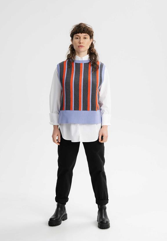 Vest Jacquard Knit Jamuna Gestreept Baksteenrood from Shop Like You Give a Damn Vest Jacquard Knit Jamuna Gestreept Baksteenrood from Shop Like You Give a Damn