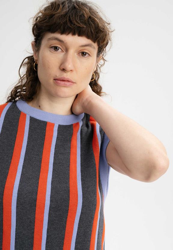 Vest Jacquard Knit Jamuna Gestreept Baksteenrood from Shop Like You Give a Damn Vest Jacquard Knit Jamuna Gestreept Baksteenrood from Shop Like You Give a Damn